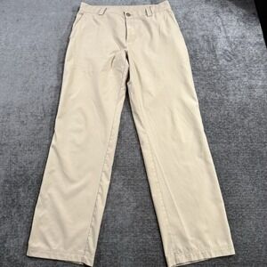 Adidas Pants Mens 32x32 Tan ClimaLite Relaxed Flat Front Golf Chino Trouser